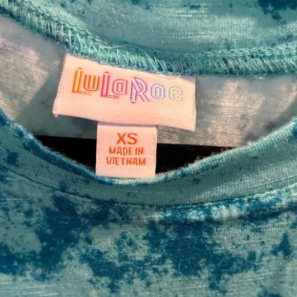 Blue/ green  Tie-Dye A-line Women's Top - Picture 2 of 3